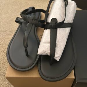 Black thong sandals never been worn